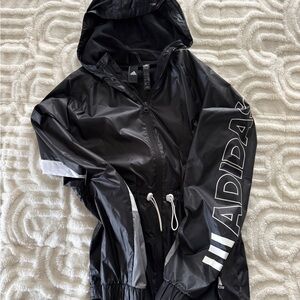 Adidas Shiny Black Hooded Jacket